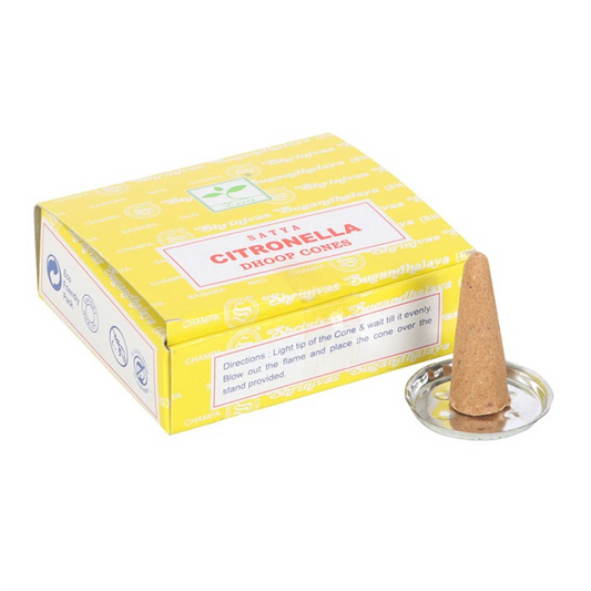 Set of 12 Citronella Dhoop Incense Cones by Satya