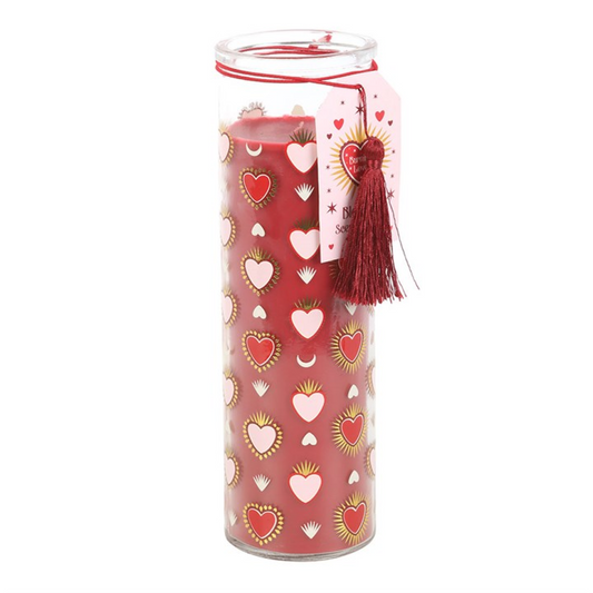 Sacred Heart Print Black Fig Tube Candle
