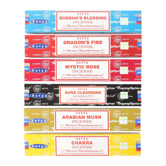6 Packs of Assorted Fragrance Incense Sticks by Satya