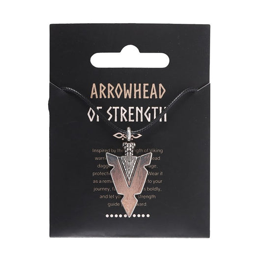 Arrowhead of Strength Viking Cord Necklace