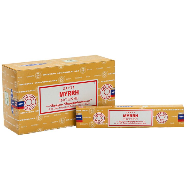 Set of 12 Myrrh Incense Sticks by Satya
