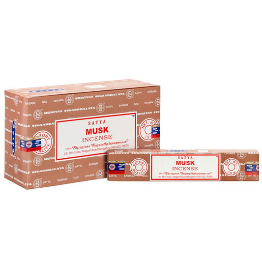 Set of 12 Musk Incense Sticks by Satya