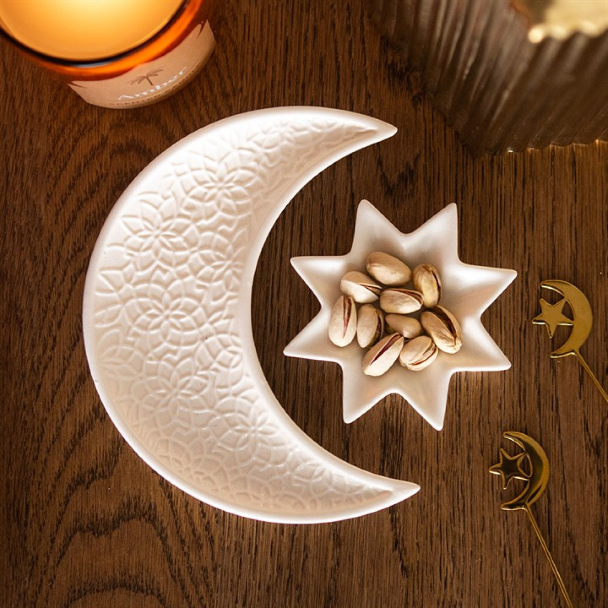 Crescent Moon and Star Trinket Dishes