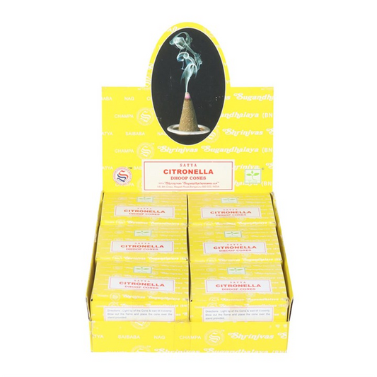 Set of 12 Citronella Dhoop Incense Cones by Satya